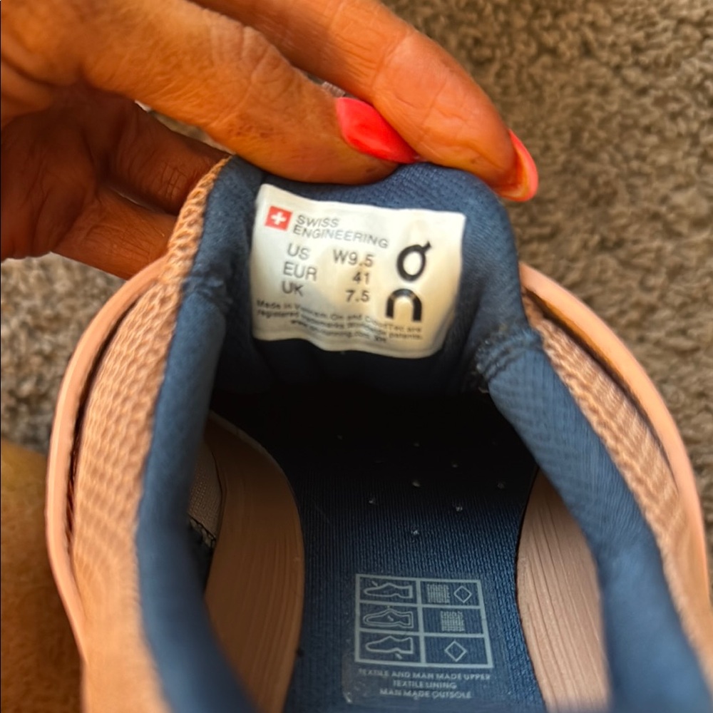 On Running Orange + Navy Athletic Shoes - Picture 8 of 8
